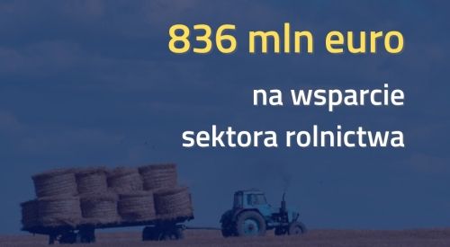 836 mln euro na wsparcie sektora rolnictwa!